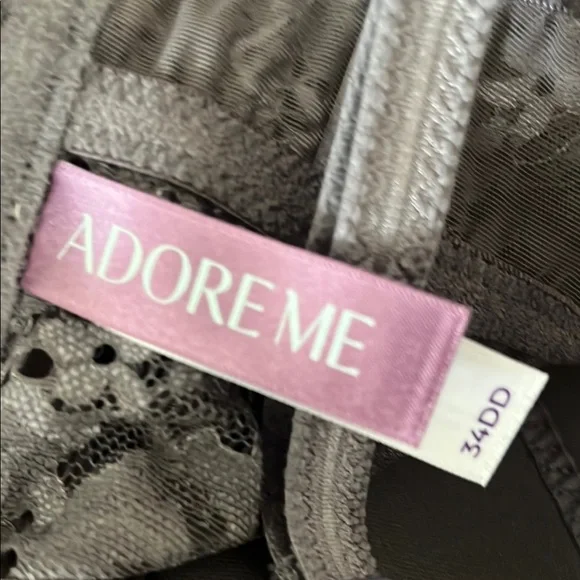NWOT Adored by Adore Me Women’s Payal Longline Demi Gray Floral Lace Bustier - Picture 4 of 5